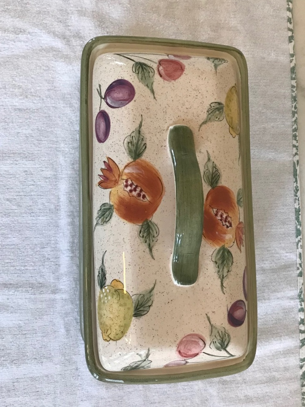 GRANDMACORE 🔥 TUSCAN COUNTRY COZY VINTAGE KITCHEN FRUIT CERAMIC BREAD BOX - Picture 5 of 14